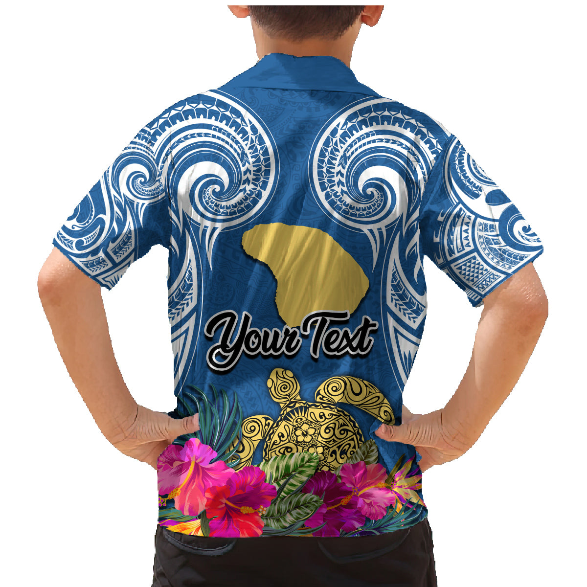 Custom Hawaii Lanai Island Family Matching Mermaid Dress and Hawaiian Shirt Hibiscus Turle and Map with Polynesian Spiral LT03 - Polynesian Pride