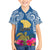 Custom Hawaii Lanai Island Family Matching Off Shoulder Maxi Dress and Hawaiian Shirt Hibiscus Turle and Map with Polynesian Spiral LT03 Son's Shirt Blue - Polynesian Pride