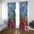 Custom Hawaii Lanai Island Window Curtain Hibiscus Turle and Map with Polynesian Spiral LT03 With Grommets Blue - Polynesian Pride