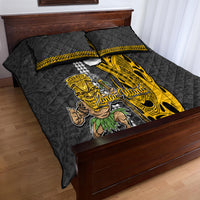 Hawaii Lanai Island Quilt Bed Set Hawaiian Warrior and Kakau Symbols Abstract Tattoo LT03 - Polynesian Pride