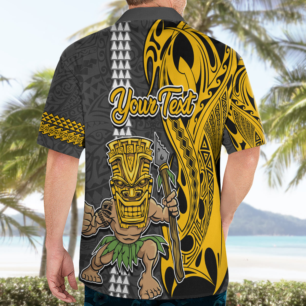 Custom Hawaii Lanai Island Hawaiian Shirt Hawaiian Warrior and Kakau Symbols Abstract Tattoo LT03 - Polynesian Pride