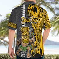 Custom Hawaii Lanai Island Hawaiian Shirt Hawaiian Warrior and Kakau Symbols Abstract Tattoo LT03 - Polynesian Pride