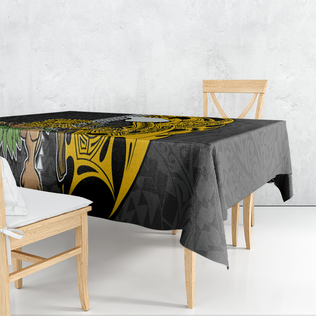 Custom Hawaii Lanai Island Tablecloth Hawaiian Warrior and Kakau Symbols Abstract Tattoo LT03 - Polynesian Pride