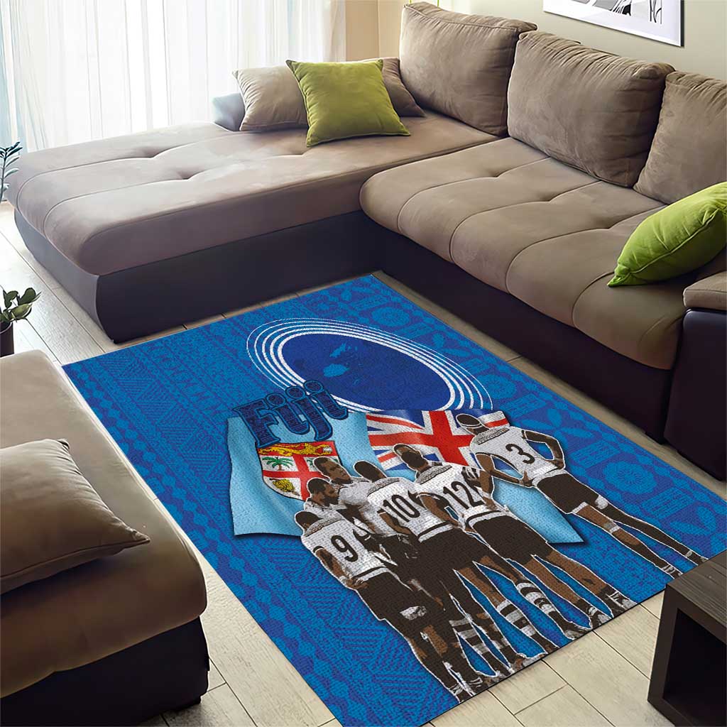 Fiji Rugby Sevens Area Rug Commemorate Gold Medal - Rio de Janeiro 2016