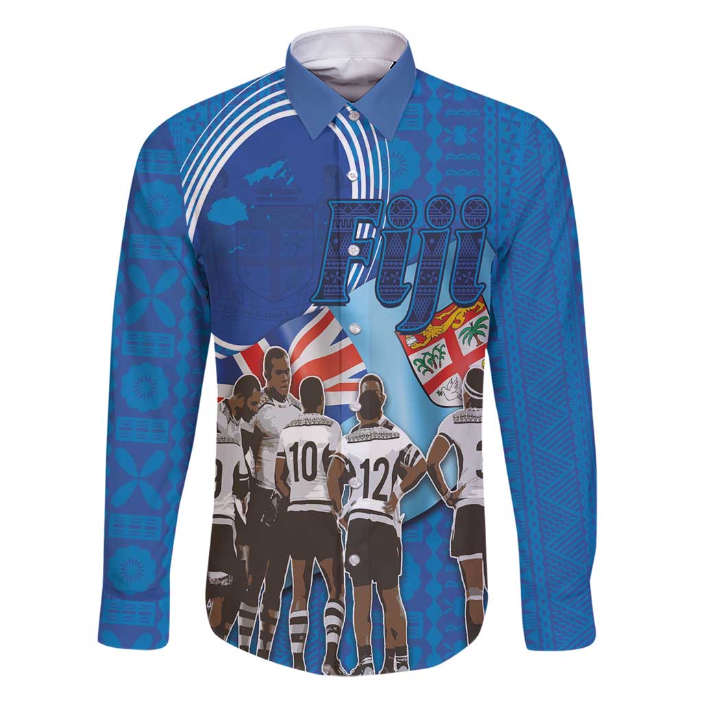 Fiji Rugby Sevens Family Matching Long Sleeve Bodycon Dress and Hawaiian Shirt Commemorate Gold Medal - Rio de Janeiro 2016