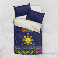 Philippines Merry Christmas Bedding Set Maligayang Pasko with Parol and Xmas Pattern Barong Style