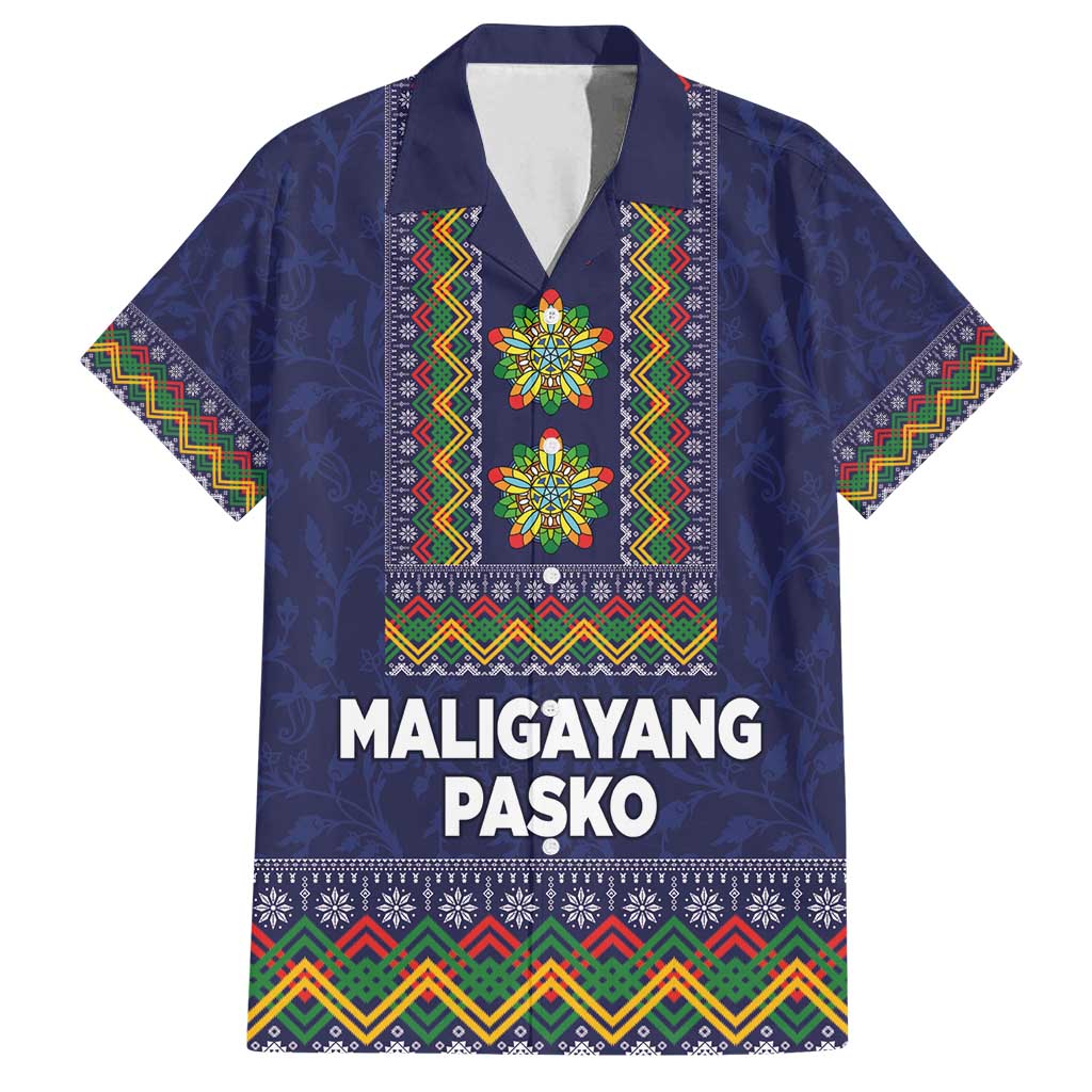 Philippines Merry Christmas Family Matching Tank Maxi Dress and Hawaiian Shirt Maligayang Pasko with Parol and Xmas Pattern Barong Style