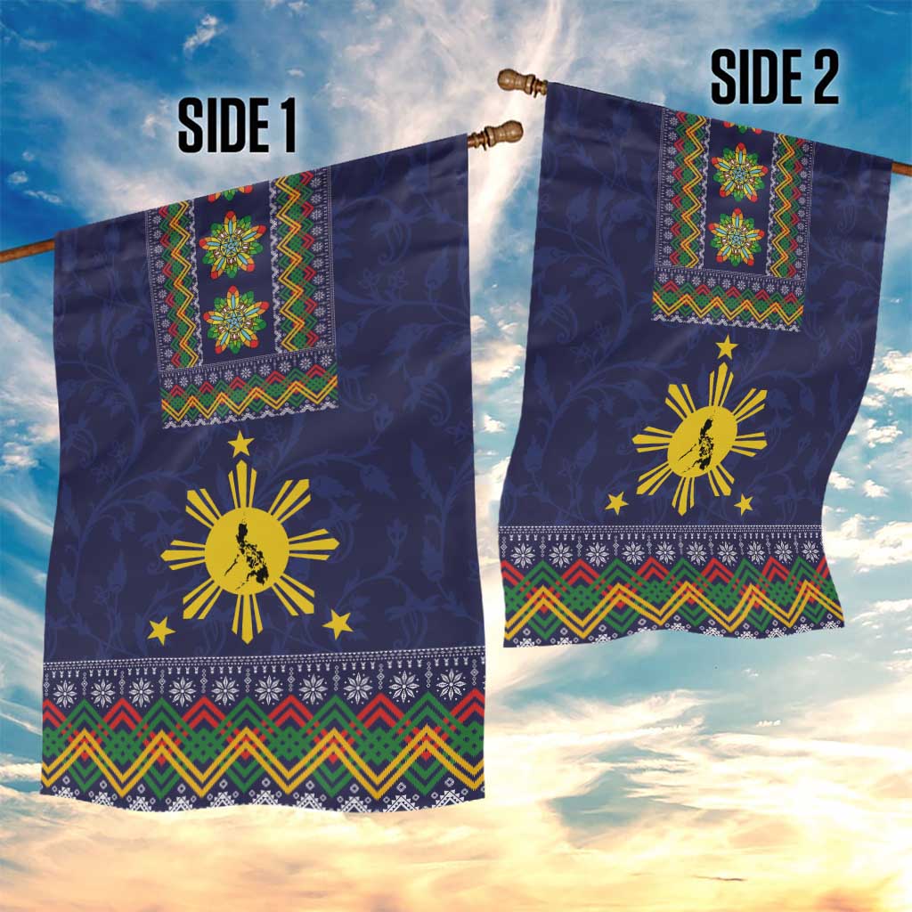 Philippines Merry Christmas Garden Flag Maligayang Pasko with Parol and Xmas Pattern Barong Style