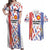 Custom Philippines Champions Football Jersey Couples Matching Off Shoulder Maxi Dress and Hawaiian Shirt