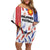 Custom Philippines Champions Football Jersey Family Matching Off Shoulder Short Dress and Hawaiian Shirt