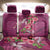 Hawaiian Turtle Love Couple Back Car Seat Cover - Sweet Hibiscus and Kakau Pattern Rose Color