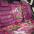 Hawaiian Turtle Love Couple Back Car Seat Cover - Sweet Hibiscus and Kakau Pattern Rose Color