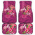 Hawaiian Turtle Love Couple Car Mats - Sweet Hibiscus and Kakau Pattern Rose Color