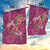 Hawaiian Turtle Love Couple Garden Flag - Sweet Hibiscus and Kakau Pattern Rose Color