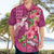 Hawaiian Turtle Love Couple Hawaiian Shirt - Sweet Hibiscus and Kakau Pattern Rose Color