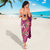 Hawaiian Turtle Love Couple Sarong - Sweet Hibiscus and Kakau Pattern Rose Color