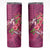 Hawaiian Turtle Love Couple Skinny Tumbler Sweet Hibiscus and Kakau Pattern Rose Color