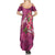 Hawaiian Turtle Love Couple Summer Maxi Dress - Sweet Hibiscus and Kakau Pattern Rose Color