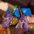 Hawaiian Turtle Love Couple 4 in 1 Can Cooler Tumbler Sweet Hibiscus and Kakau Pattern Deep Purple Color