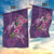 Hawaiian Turtle Love Couple Garden Flag - Sweet Hibiscus and Kakau Pattern Deep Purple Color