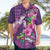 Hawaiian Turtle Love Couple Hawaiian Shirt - Sweet Hibiscus and Kakau Pattern Deep Purple Color