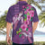 Hawaiian Turtle Love Couple Hawaiian Shirt - Sweet Hibiscus and Kakau Pattern Deep Purple Color