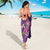 Hawaiian Turtle Love Couple Sarong - Sweet Hibiscus and Kakau Pattern Deep Purple Color