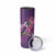 Hawaiian Turtle Love Couple Skinny Tumbler Sweet Hibiscus and Kakau Pattern Deep Purple Color