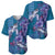 Hawaiian Turtle Love Couple Baseball Jersey - Sweet Hibiscus and Kakau Pattern Sapphire Color