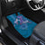 Hawaiian Turtle Love Couple Car Mats - Sweet Hibiscus and Kakau Pattern Sapphire Color