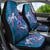 Hawaiian Turtle Love Couple Car Seat Cover - Sweet Hibiscus and Kakau Pattern Sapphire Color