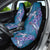 Hawaiian Turtle Love Couple Car Seat Cover - Sweet Hibiscus and Kakau Pattern Sapphire Color