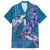 Hawaiian Turtle Love Couple Hawaiian Shirt - Sweet Hibiscus and Kakau Pattern Sapphire Color