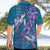 Hawaiian Turtle Love Couple Hawaiian Shirt - Sweet Hibiscus and Kakau Pattern Sapphire Color