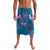 Hawaiian Turtle Love Couple Lavalava - Sweet Hibiscus and Kakau Pattern Sapphire Color