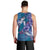 Hawaiian Turtle Love Couple Men Tank Top - Sweet Hibiscus and Kakau Pattern Sapphire Color