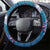 Hawaiian Turtle Love Couple Steering Wheel Cover - Sweet Hibiscus and Kakau Pattern Sapphire Color