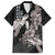 Hawaiian Turtle Love Couple Hawaiian Shirt - Sweet Hibiscus and Kakau Pattern Grayscale Color