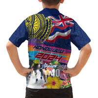 Hawaii Great Aloha Run 40th Anniversary Kid Hawaiian Shirt Hibiscus and Kakau Pattern LT03 - Polynesian Pride