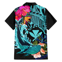 Hawaii Family Matching Off Shoulder Long Sleeve Dress and Hawaiian Shirt Whale Mix Hibiscus and Kanaka Maoli LT03 - Polynesian Pride