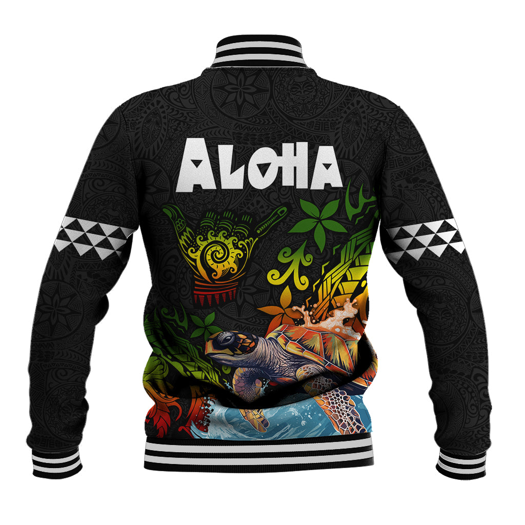 Hawaii Lei Day Baseball Jacket Hibiscus Wreath and Polynesian Pattern