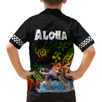 Hawaii Lei Day Family Matching Off Shoulder Short Dress and Hawaiian Shirt Hibiscus Wreath and Polynesian Pattern LT03 - Polynesian Pride