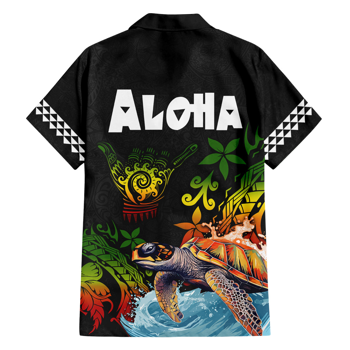 Hawaii Lei Day Family Matching Off Shoulder Short Dress and Hawaiian Shirt Hibiscus Wreath and Polynesian Pattern LT03 - Polynesian Pride