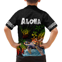 Hawaii Lei Day Kid Hawaiian Shirt Hibiscus Wreath and Polynesian Pattern LT03 - Polynesian Pride