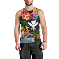 Hawaii Lei Day Men Tank Top Hibiscus Wreath and Polynesian Pattern LT03 - Polynesian Pride