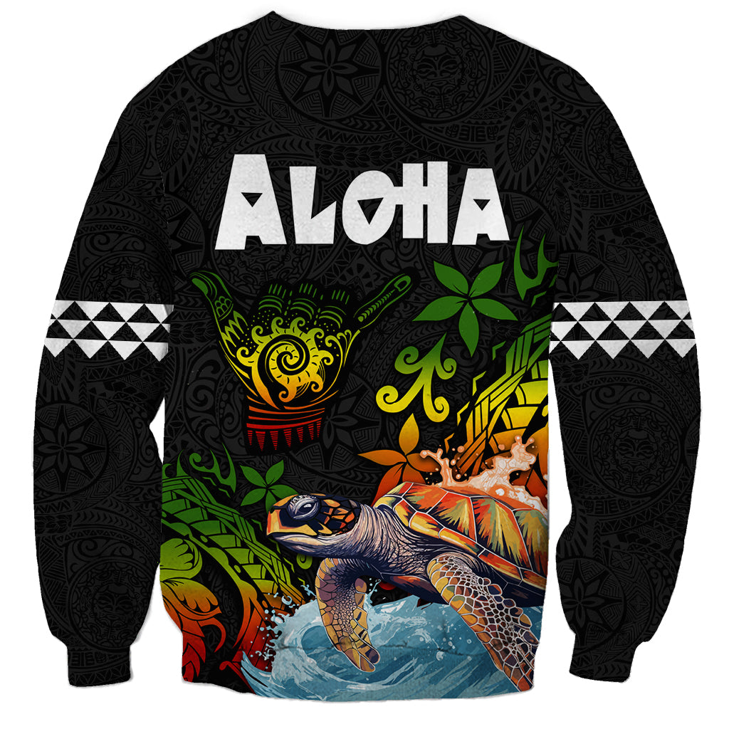 Hawaii Lei Day Sweatshirt Hibiscus Wreath and Polynesian Pattern