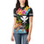 Hawaii Lei Day Women Polo Shirt Hibiscus Wreath and Polynesian Pattern