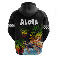 Hawaii Lei Day Zip Hoodie Hibiscus Wreath and Polynesian Pattern