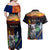 Australia and New Zealand ANZAC Day Couples Matching Off Shoulder Maxi Dress and Hawaiian Shirt Tui Bird and Koala mix Maori and Aboriginal Pattern