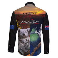 Australia and New Zealand ANZAC Day Family Matching Off Shoulder Maxi Dress and Hawaiian Shirt Tui Bird and Koala mix Maori and Aboriginal Pattern LT03 - Polynesian Pride
